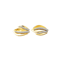 Boucles d'oreilles Clips en or blanc, or jaune et diamants - Castafiore