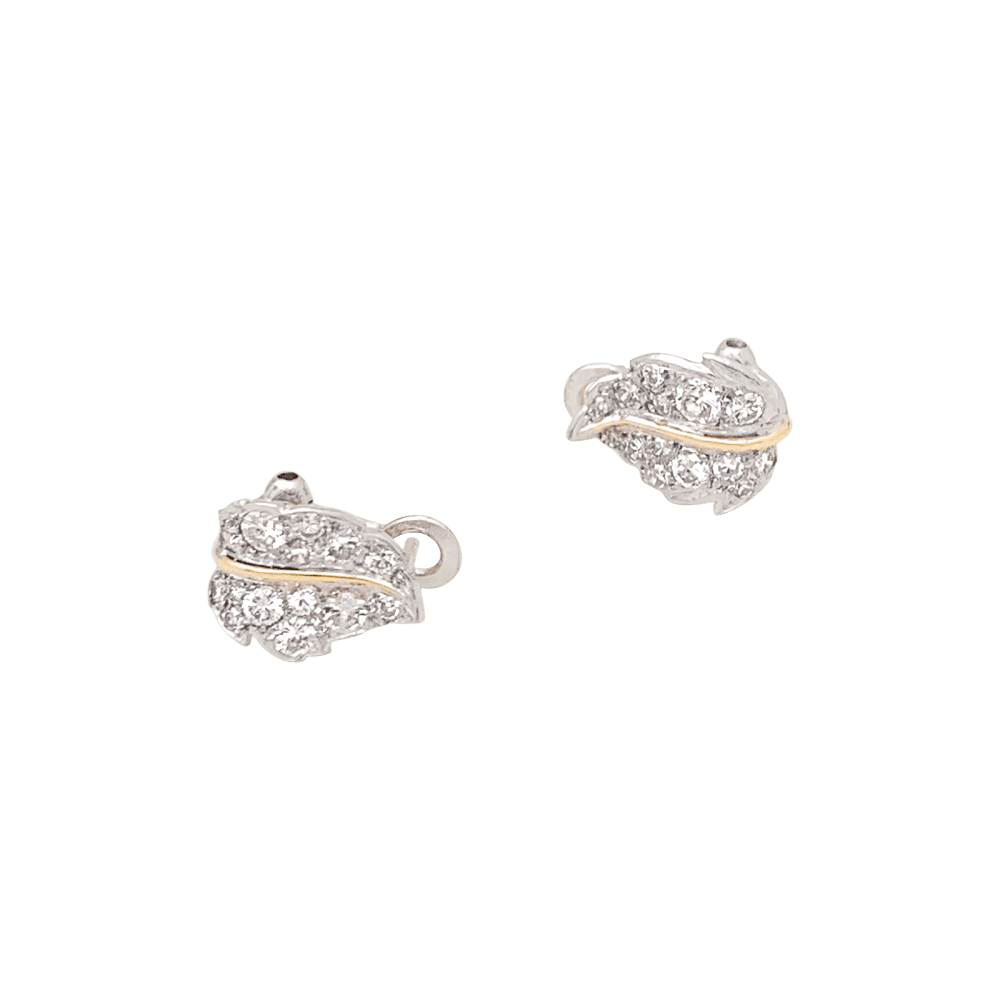 Boucles d'oreilles Clips en or blanc, or jaune et diamants - Castafiore