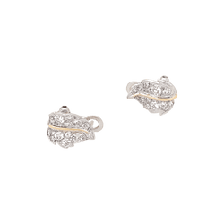 Boucles d'oreilles Clips en or blanc, or jaune et diamants - Castafiore