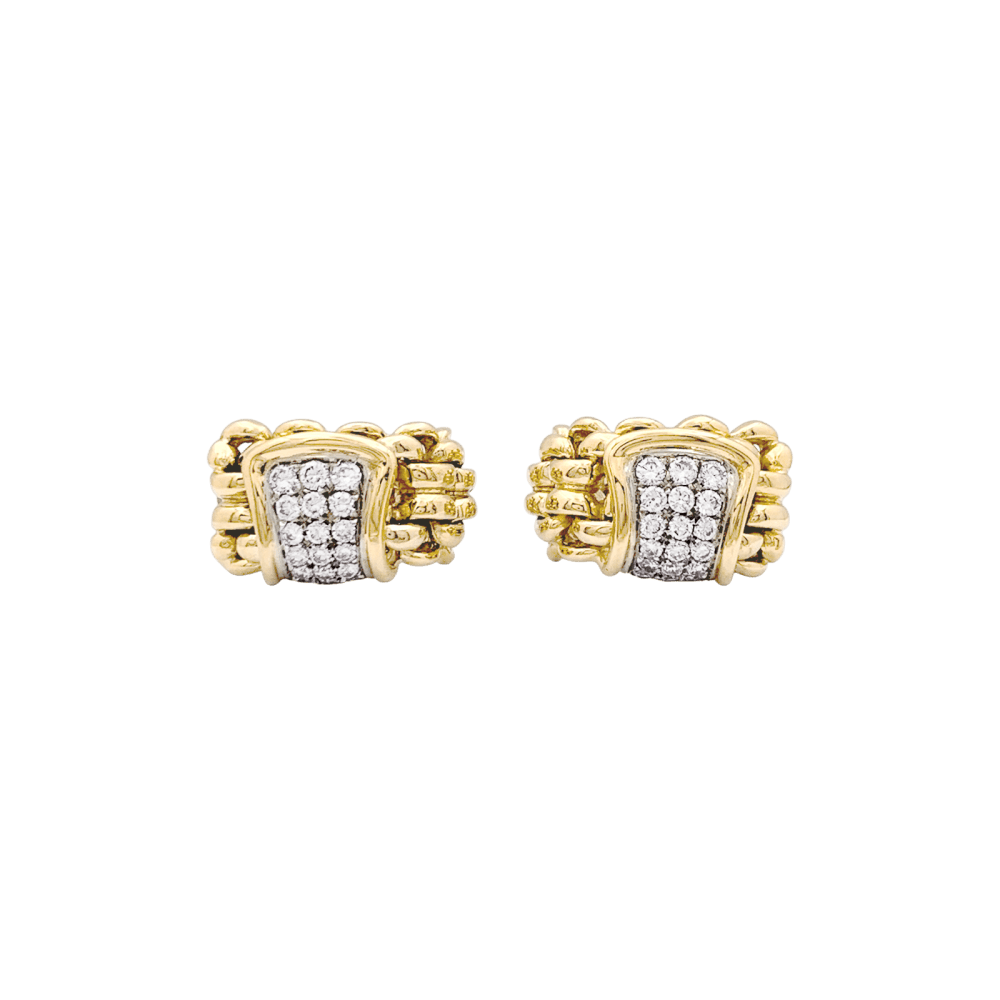 Boucles d'oreilles Clips en or blanc, or jaune et diamants - Castafiore