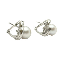 Boucles d'oreilles Clips en or blanc, pearls et diamants - Castafiore