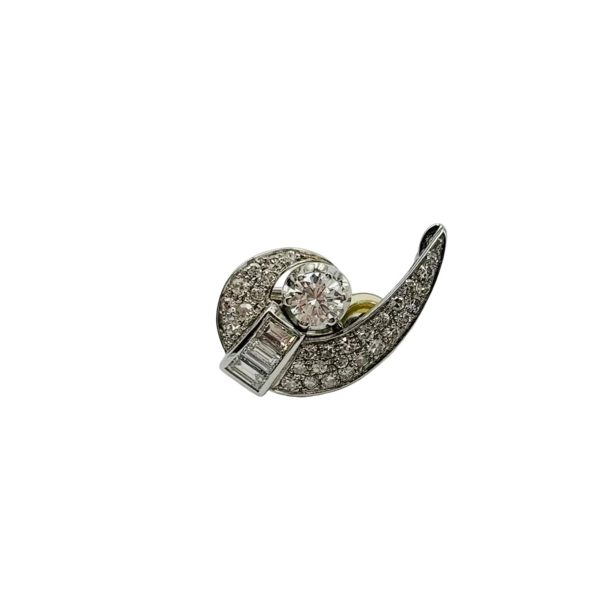Earrings Clips in white gold, paltinium and diamonds - Castafiore