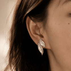 Boucles d'oreilles Clips en or blanc, platine et diamants - Castafiore