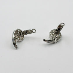 Earrings Clips in white gold, paltinium and diamonds - Castafiore