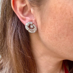 Boucles d'oreilles Clips en or blanc, platine et diamants - Castafiore
