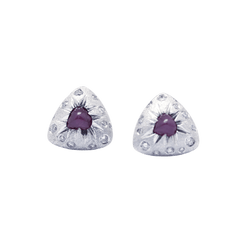 Boucles d'oreilles Clips en or blanc, rubis et diamants - Castafiore