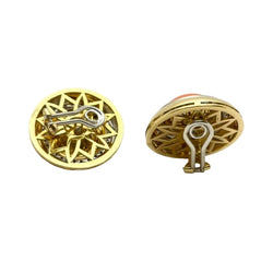 Boucles d'oreilles Clips en or jaune, corail et diamants - Castafiore