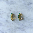 Boucles d'oreilles Clips en or jaune, émeraudes et diamants - Castafiore