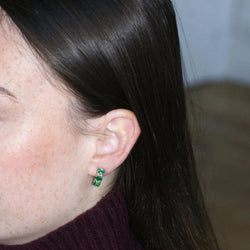 Boucles d'oreilles Clips en or jaune, émeraudes et diamants - Castafiore