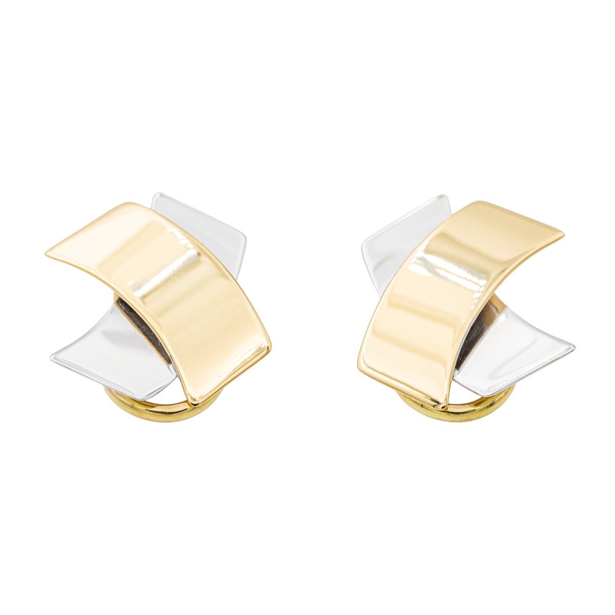 Boucles d'oreilles Clips en or jaune et blanc - Castafiore