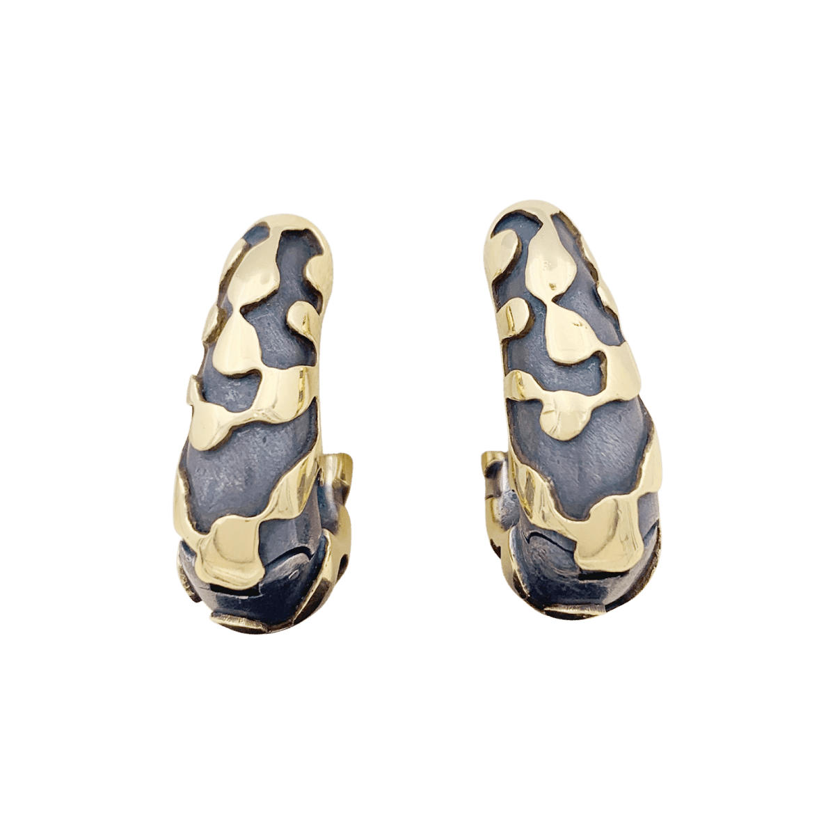 Boucles d'oreilles Clips en or jaune et bronze - Castafiore