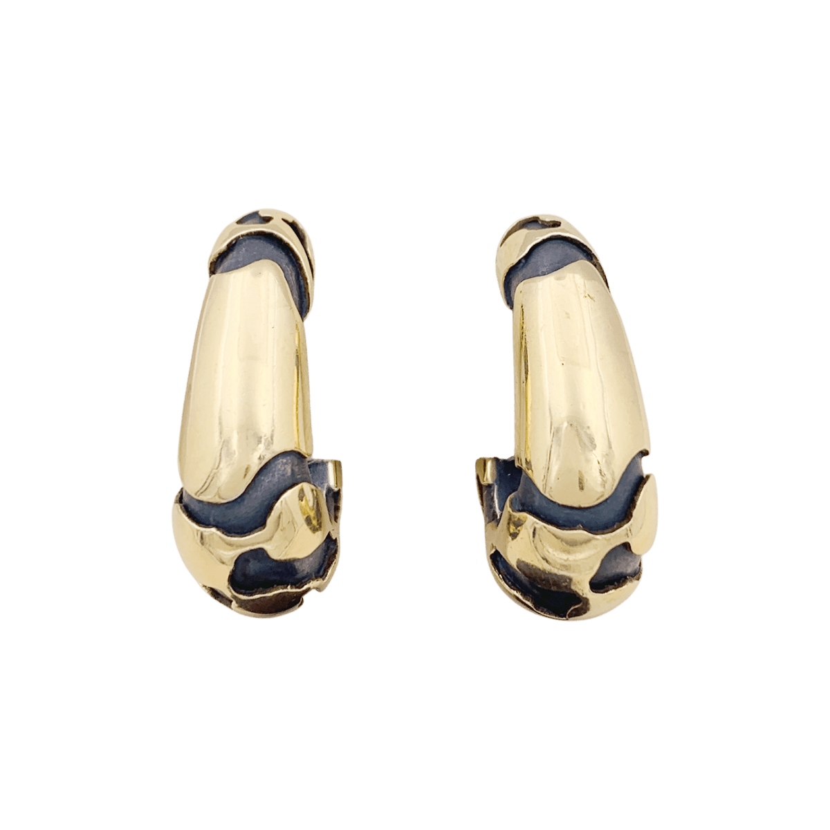 Boucles d'oreilles Clips en or jaune et bronze - Castafiore