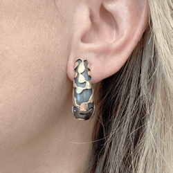 Boucles d'oreilles Clips en or jaune et bronze - Castafiore