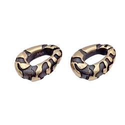 Boucles d'oreilles Clips en or jaune et bronze - Castafiore