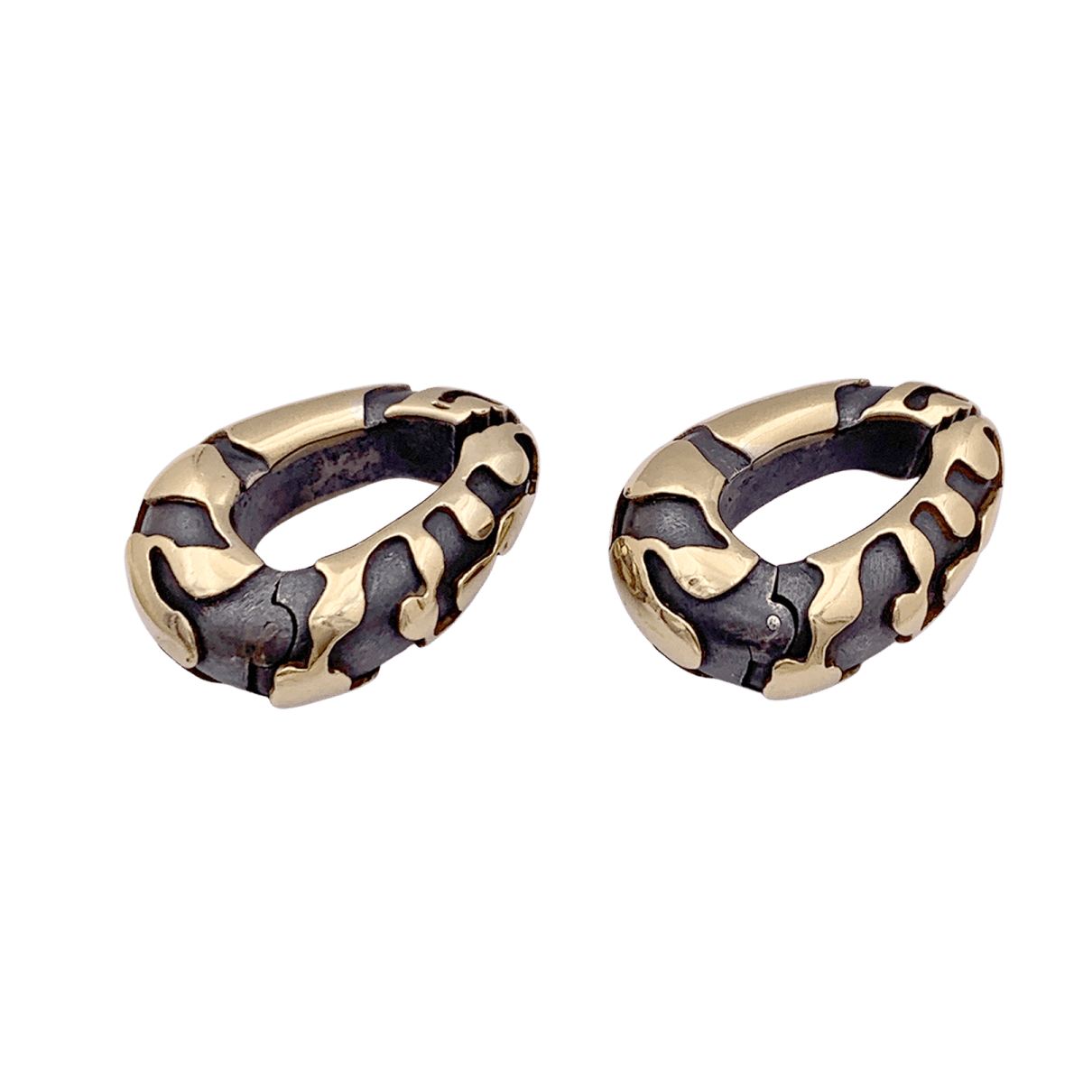 Boucles d'oreilles Clips en or jaune et bronze - Castafiore