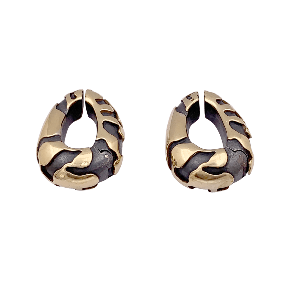 Boucles d'oreilles Clips en or jaune et bronze - Castafiore