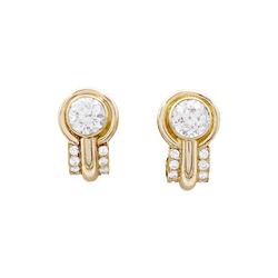 Boucles d'oreilles Clips en or jaune et diamants - Castafiore