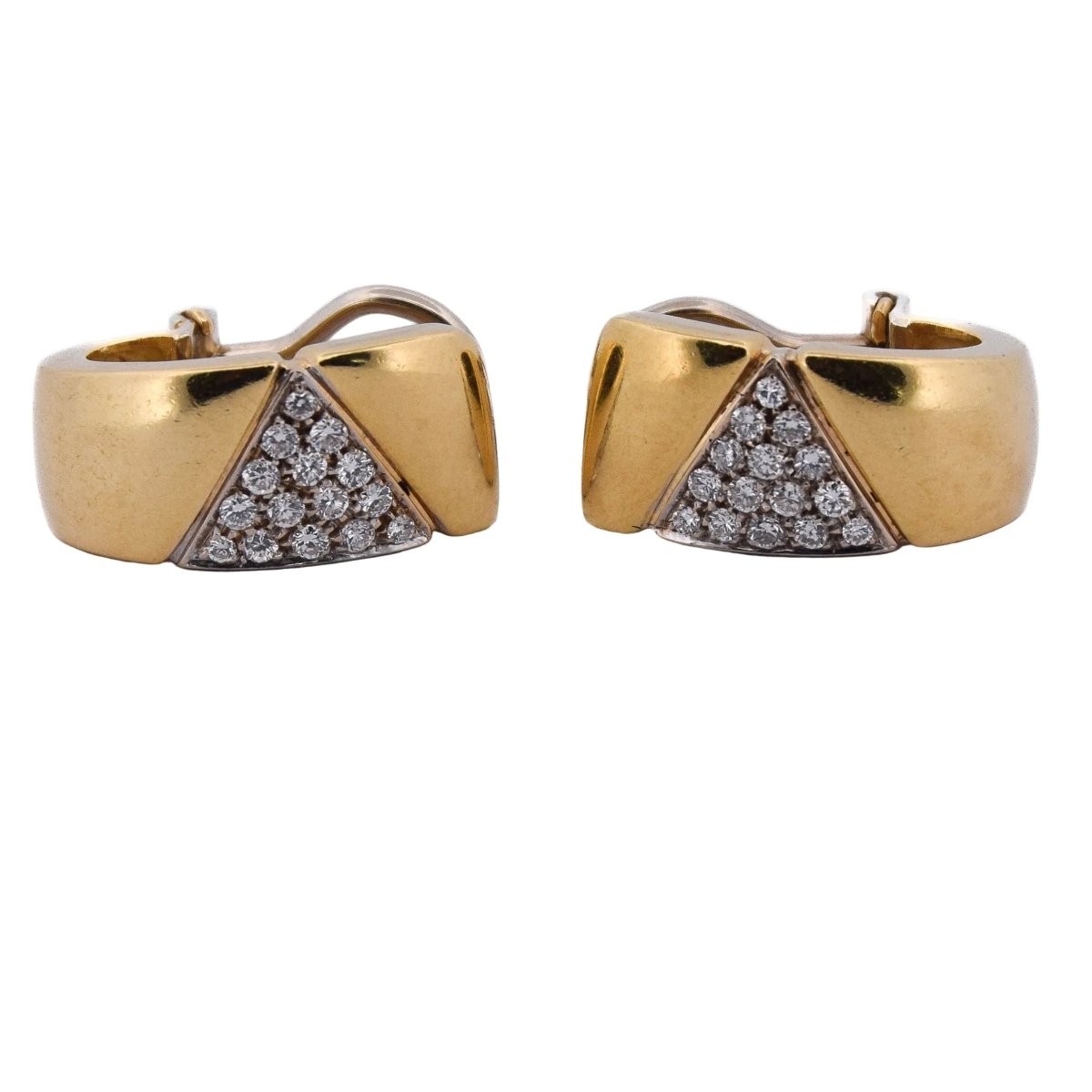 Boucles d'oreilles Clips en or jaune et diamants - Castafiore