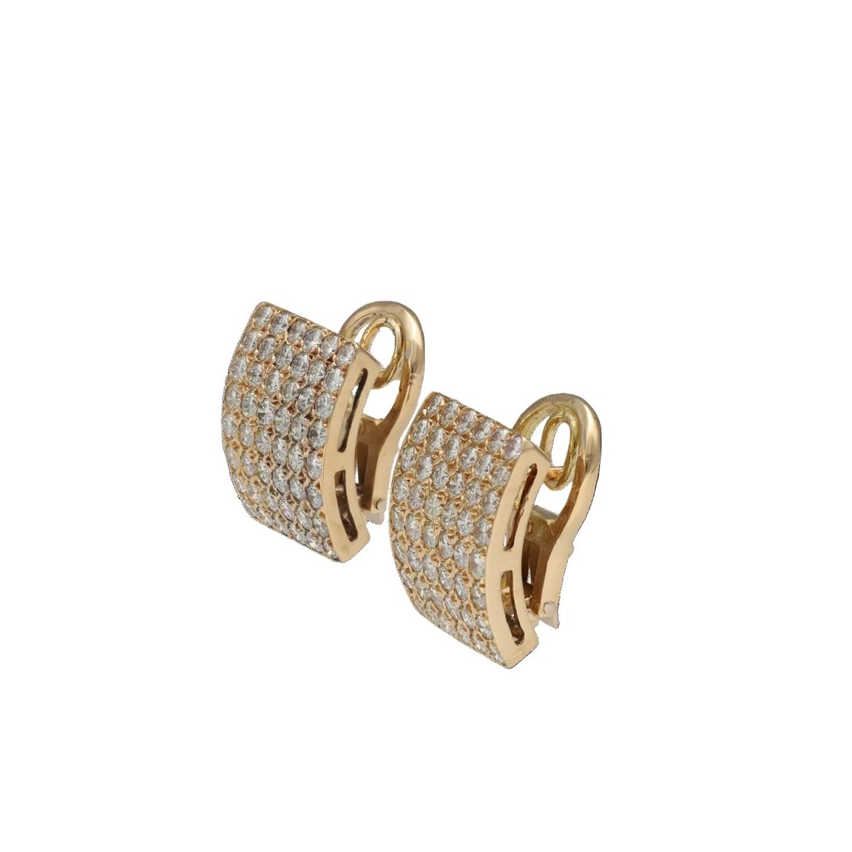 Boucles d'oreilles Clips en or jaune et diamants - Castafiore