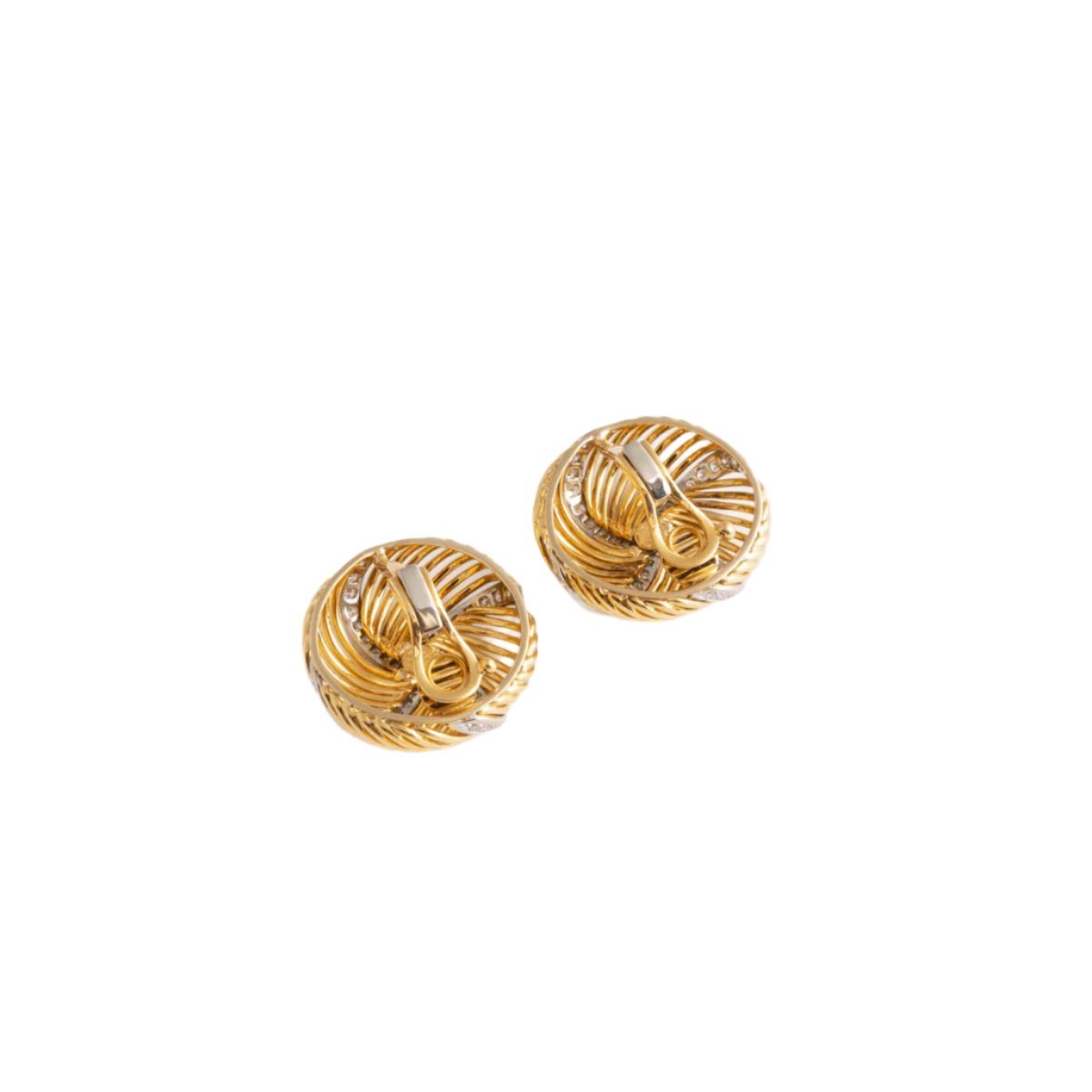 Boucles d’oreilles Clips en or jaune et diamants - Castafiore