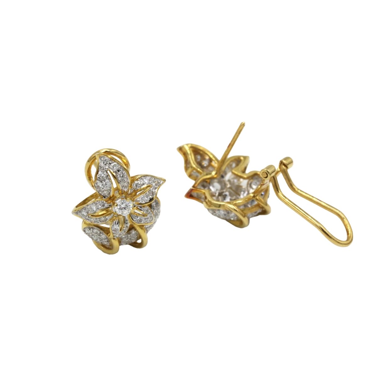 Boucles d'oreilles Clips en or jaune et diamants - Castafiore