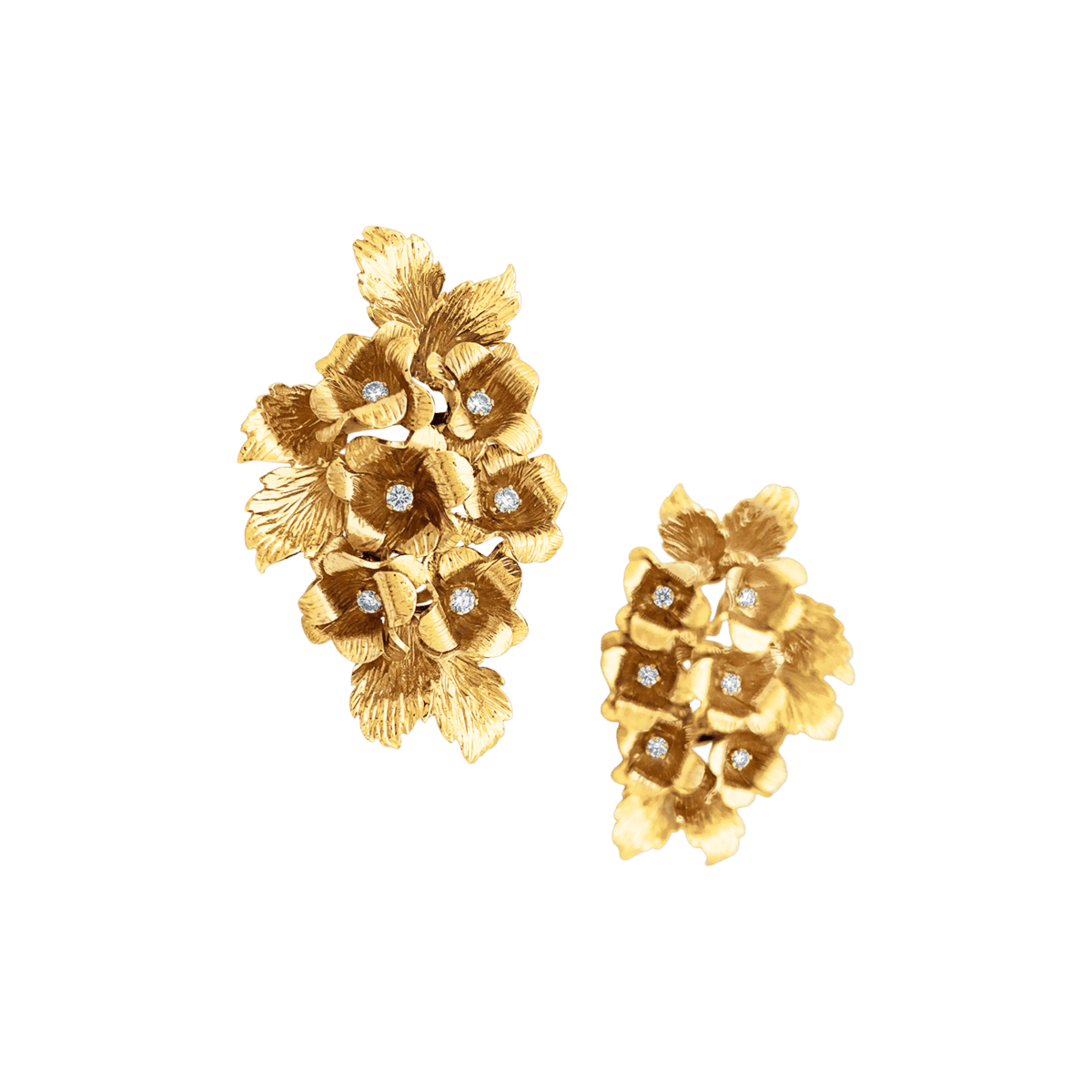 Boucles d'oreilles Clips en or jaune et diamants - Castafiore