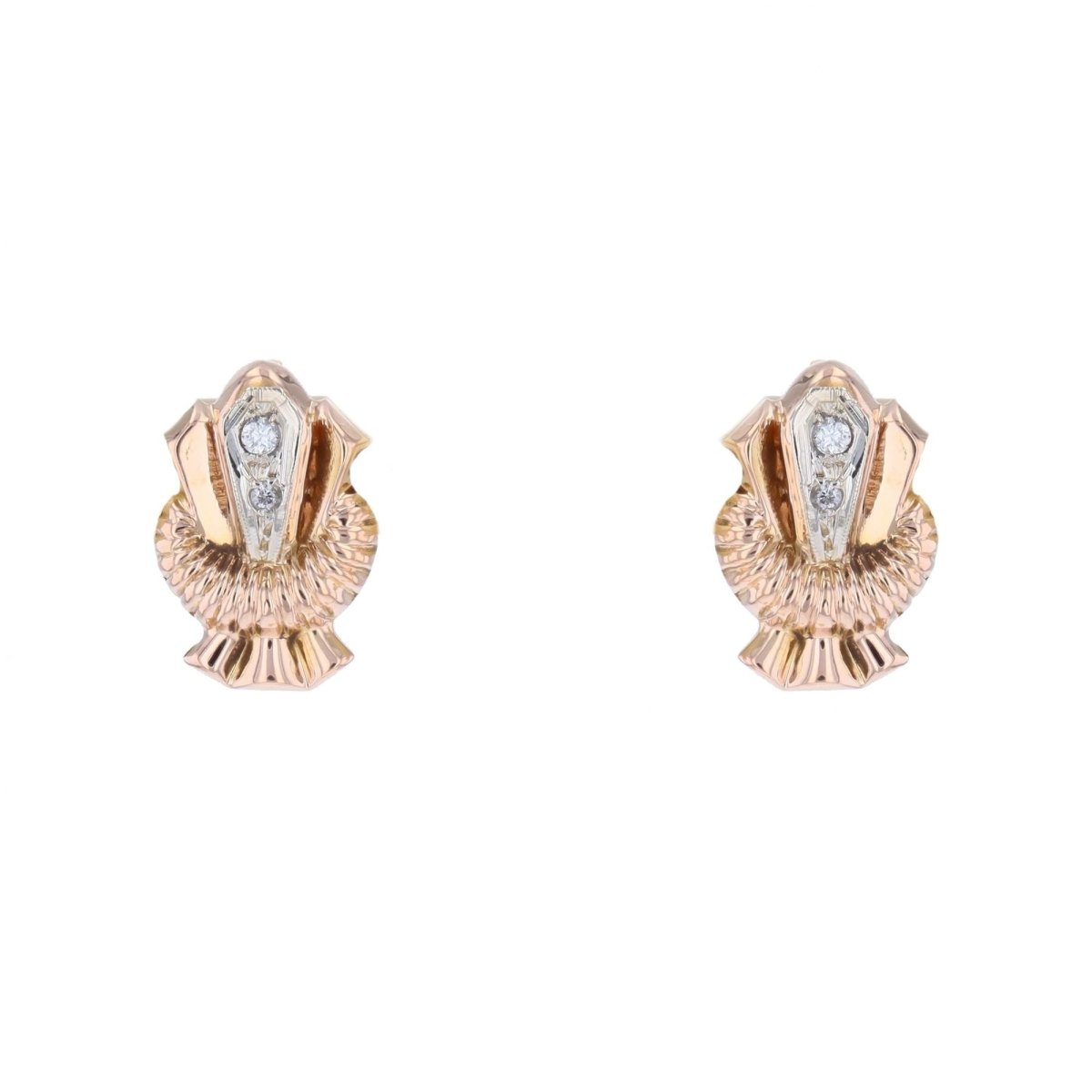 Boucles d'oreilles Clips en or jaune et diamants - Castafiore