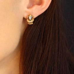 Boucles d'oreilles Clips en or jaune et diamants - Castafiore