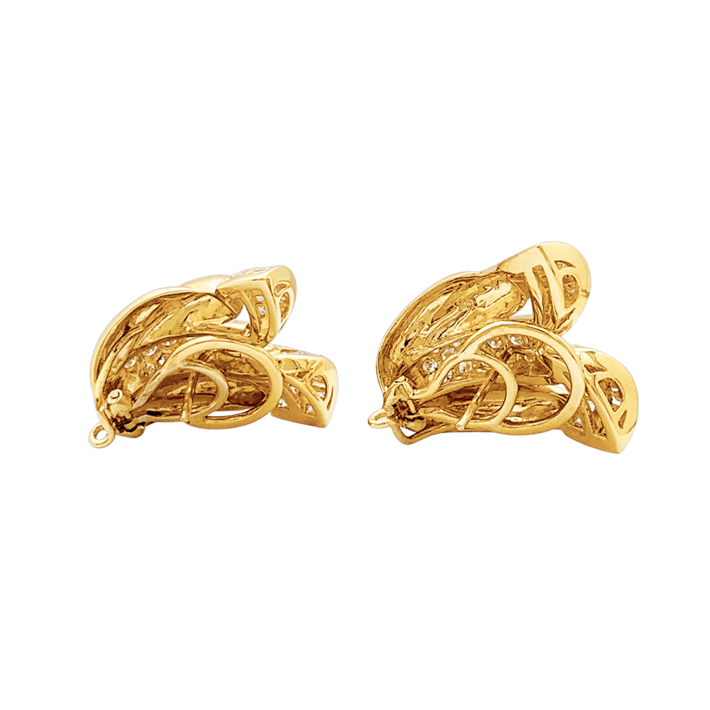 Boucles d'oreilles Clips en or jaune et diamants - Castafiore