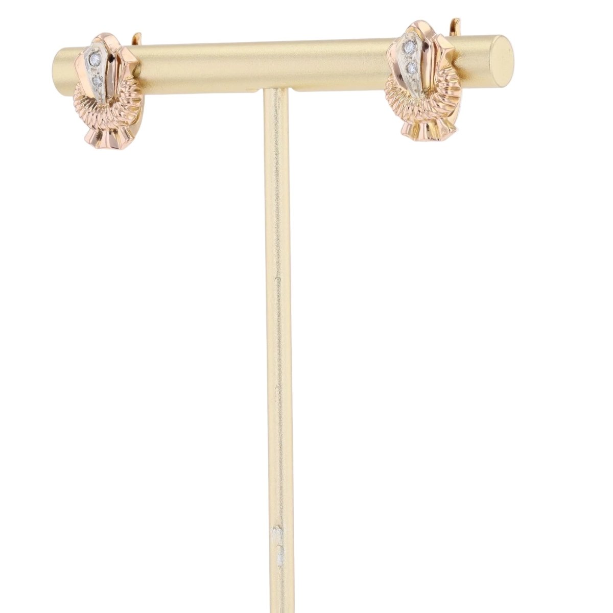 Boucles d'oreilles Clips en or jaune et diamants - Castafiore
