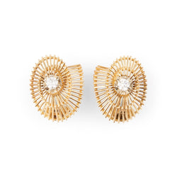Boucles d'oreilles Clips en or jaune et diamants - Castafiore