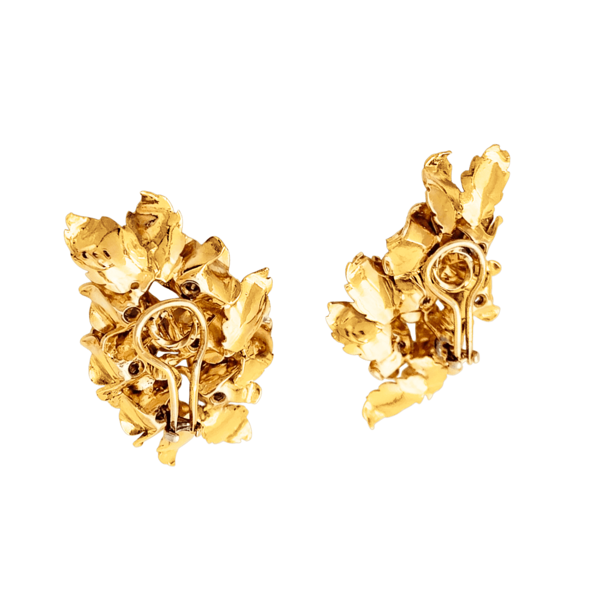 Boucles d'oreilles Clips en or jaune et diamants - Castafiore