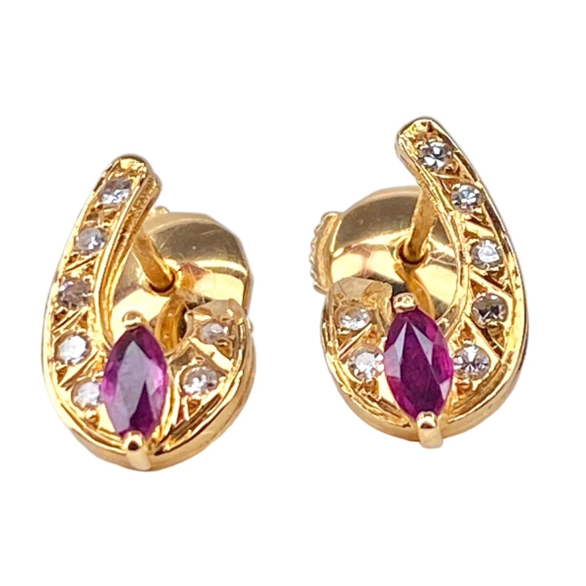 Boucles d'oreilles Clips en or jaune et diamants - Castafiore