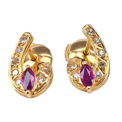 Boucles d'oreilles Clips en or jaune et diamants - Castafiore
