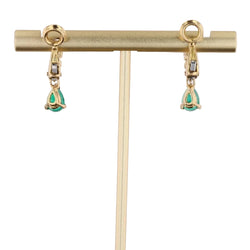 Boucles d'oreilles clips en or jaune et émeraude - Castafiore