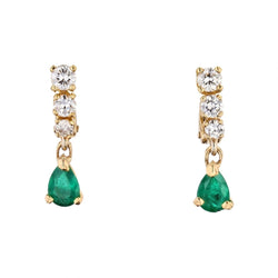 Boucles d'oreilles clips en or jaune et émeraude - Castafiore