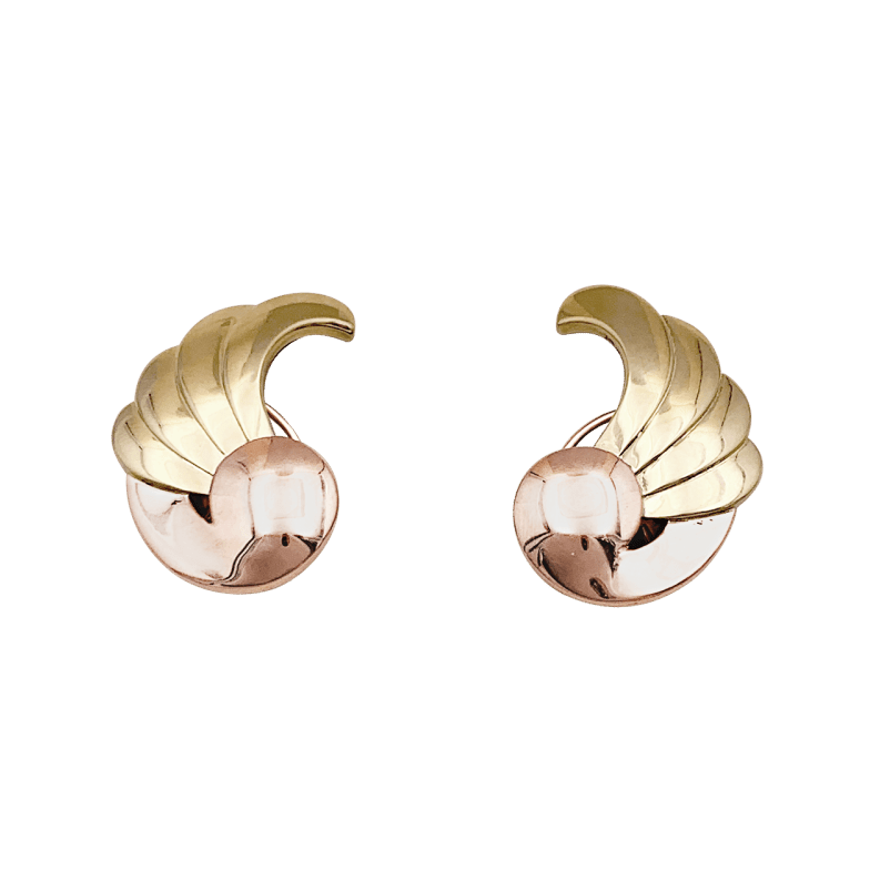 Boucles d'oreilles Clips en or jaune et or rose - Castafiore