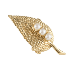 Boucles d'oreilles Clips en or jaune et perles - Castafiore