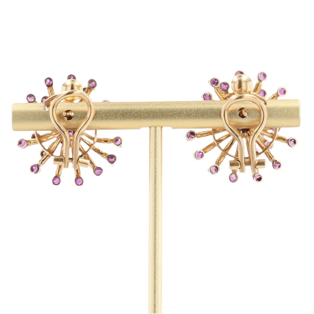 Boucles d'oreilles Clips en or jaune et rubis - Castafiore