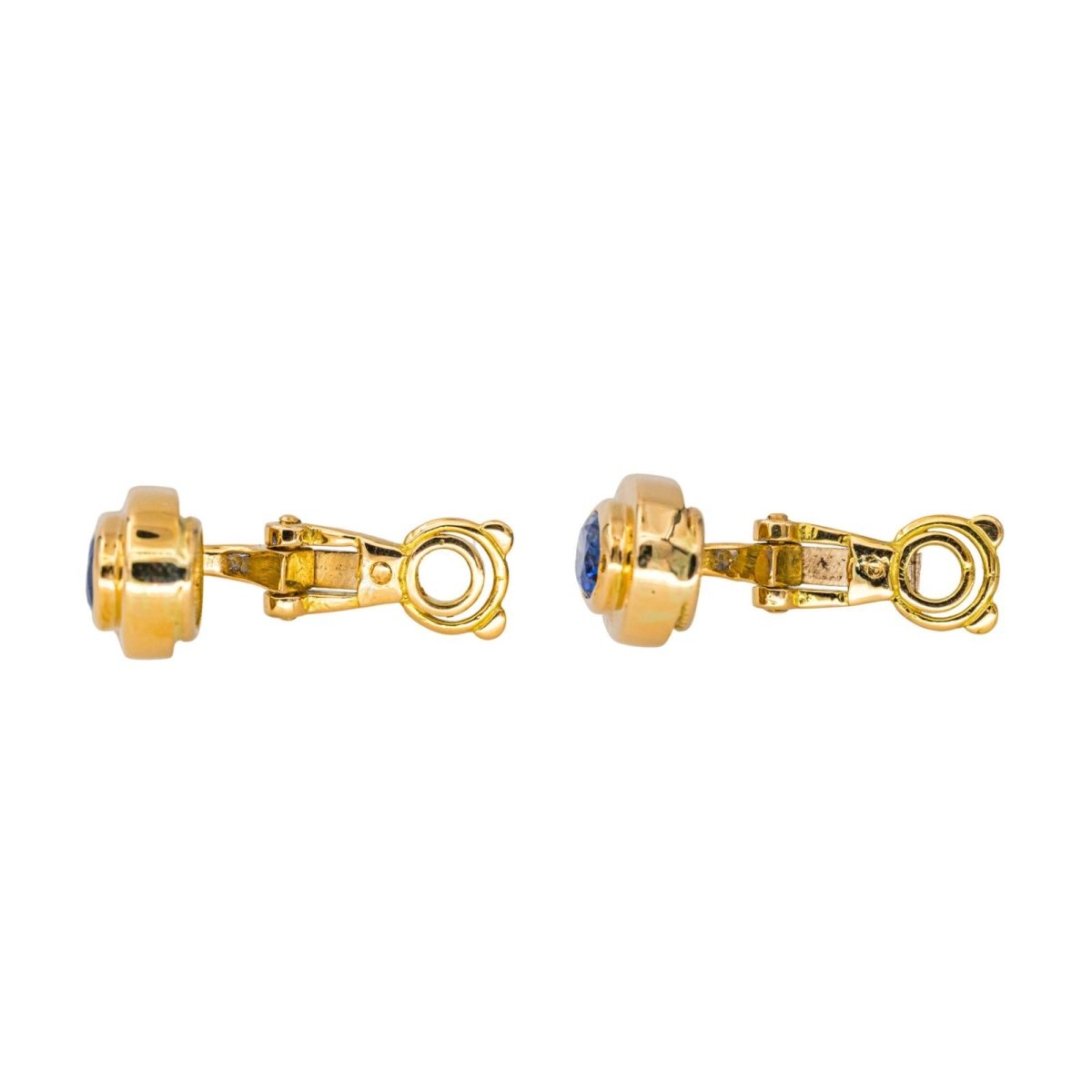Boucles d'oreilles Clips en or jaune et saphir - Castafiore