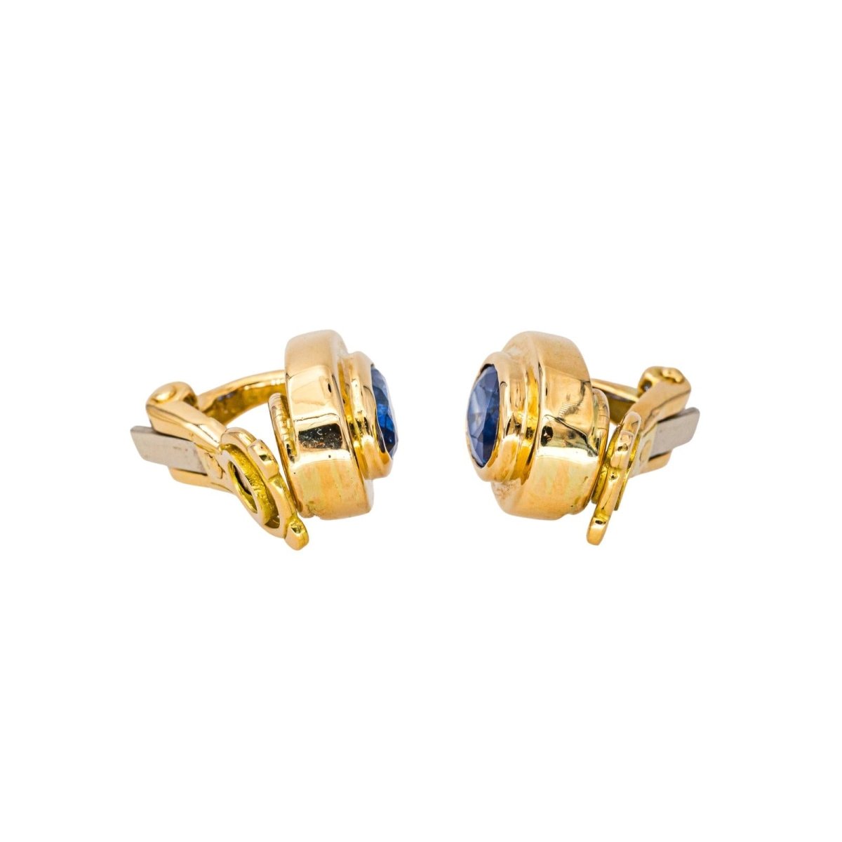 Boucles d'oreilles Clips en or jaune et saphir - Castafiore