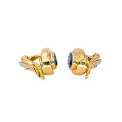 Boucles d'oreilles Clips en or jaune et saphir - Castafiore