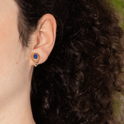 Boucles d'oreilles Clips en or jaune et saphir - Castafiore