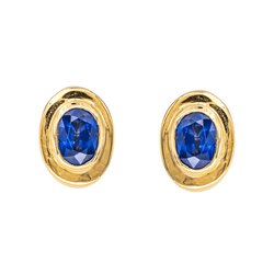 Boucles d'oreilles Clips en or jaune et saphir - Castafiore