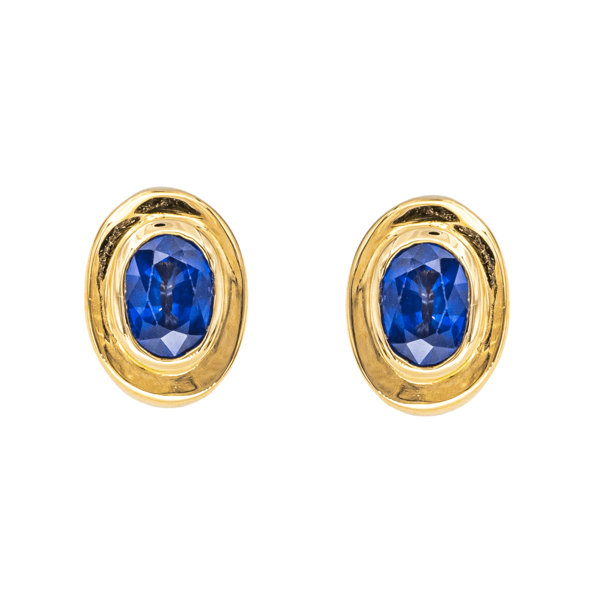 Boucles d'oreilles Clips en or jaune et saphir - Castafiore