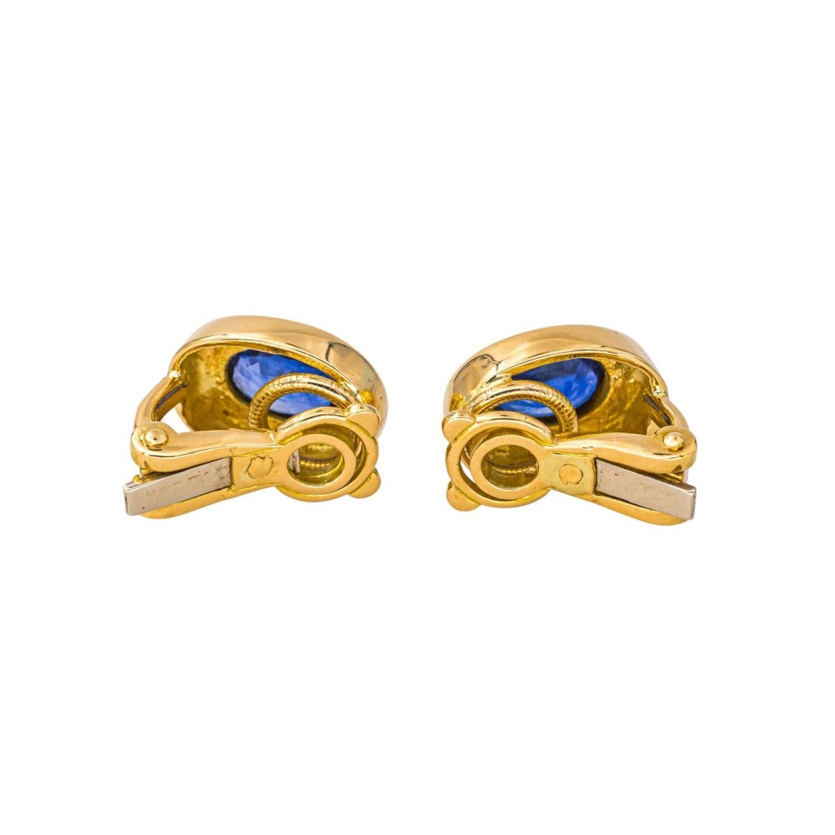 Boucles d'oreilles Clips en or jaune et saphir - Castafiore