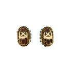 Boucles d'oreilles Clips en or jaune et turquoise - Castafiore