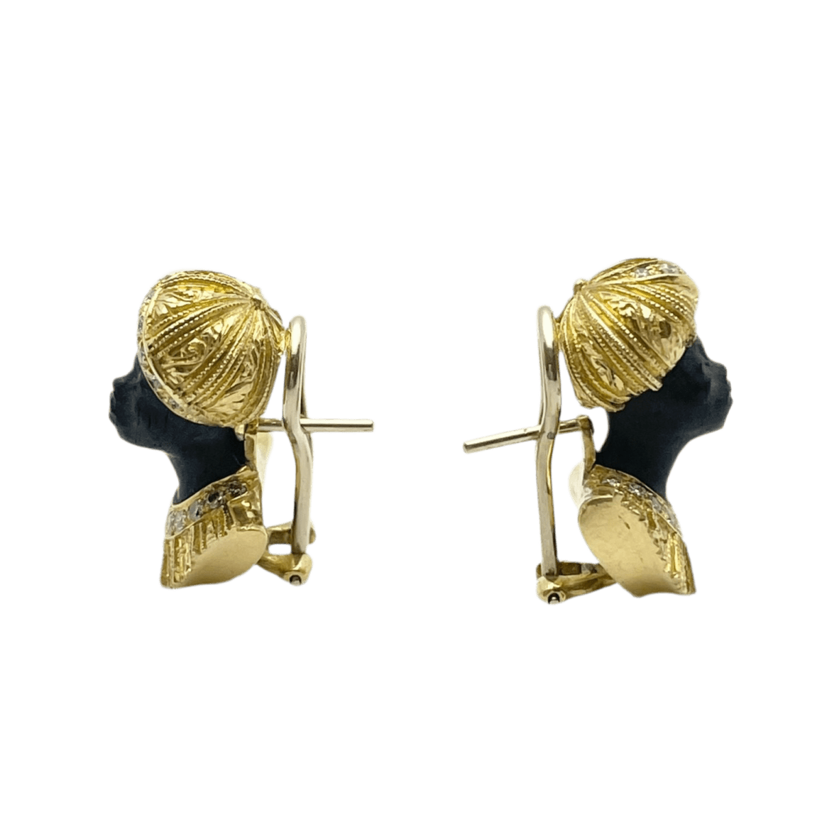 Boucles d'oreilles Clips en or jaune, or blanc et diamants - Castafiore