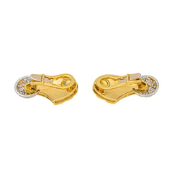 Boucles d'oreilles Clips en or jaune, or blanc et diamants - Castafiore