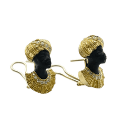 Boucles d'oreilles Clips en or jaune, or blanc et diamants - Castafiore